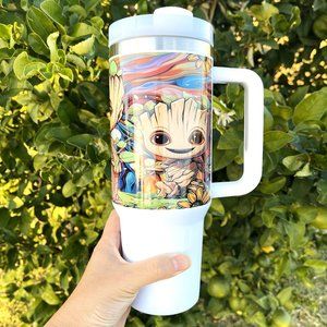 Disney Marvel I Am Groot 40 oz Tumbler/Water bottle/Mug with hand carry handle.